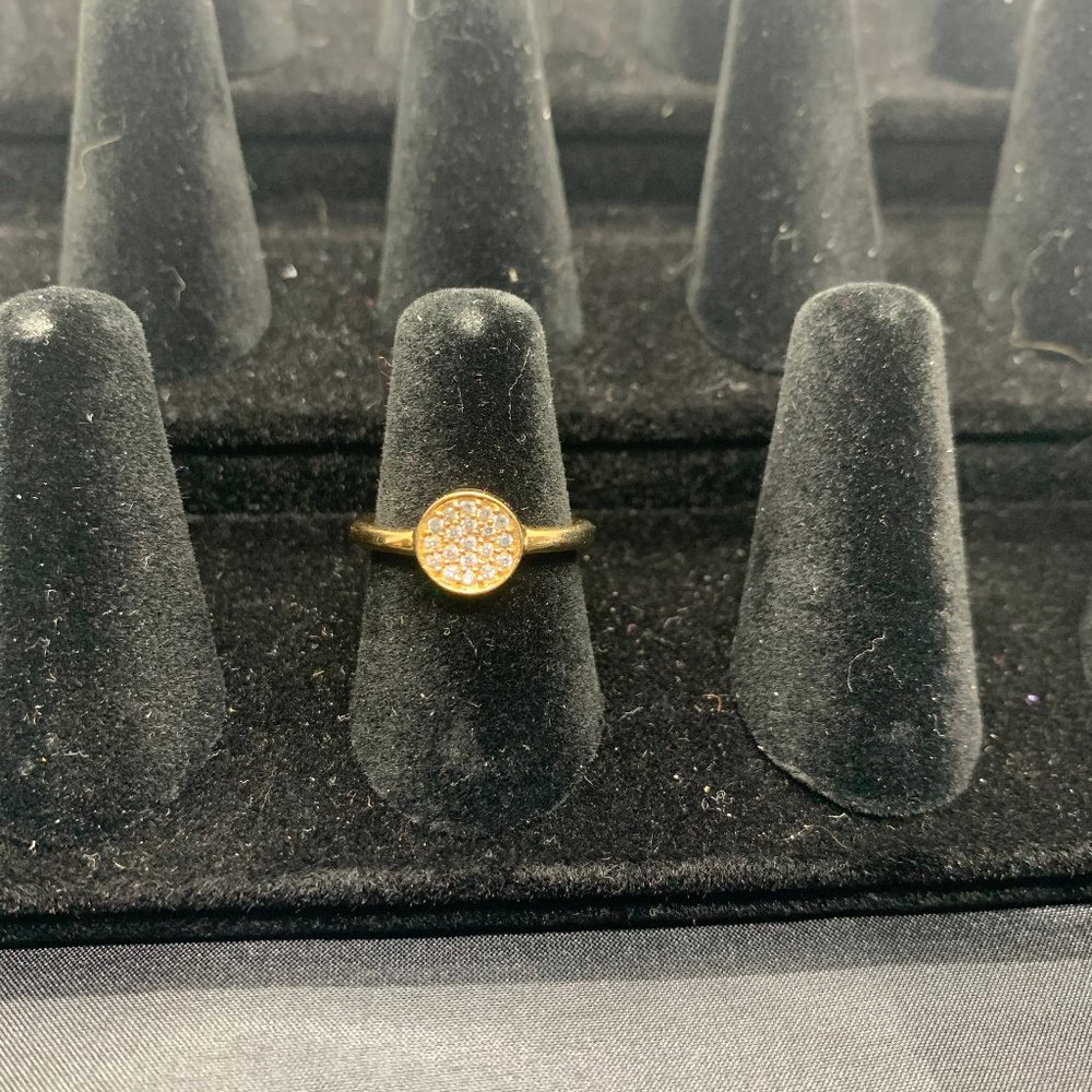 Melinda Maria Tiny Crystal Dotted Circle Ring